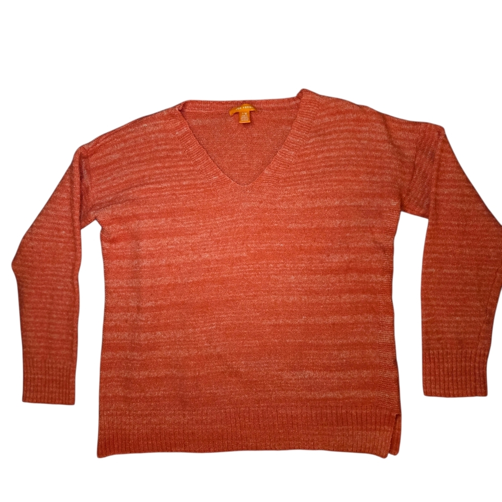 Joe Fresh  V-Neck Sweater - Bright Coral Large 26 In P2P